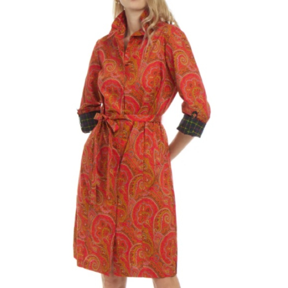 PATTY KIM Red Paisley Midi Dress